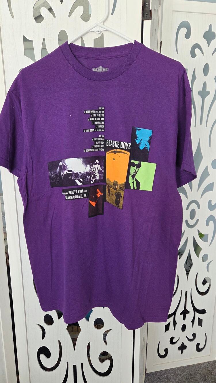 Beastie Boys Ill Communication Purple Graphic Tee Shirt Mario Caldato Jr Mens L